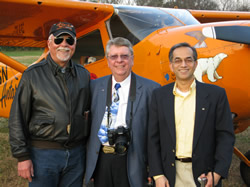 Art Mortvedt, Dr. Richard Hoover, Dr. Asim Bej and the Polar Pumpkin at Moontown Airfield