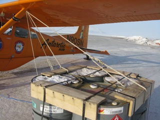 Winds in the High Arctic can be ferocious. The more ropes to secure a small aircraft, the better.