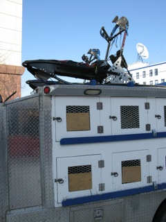 High tech dog sled on top of a